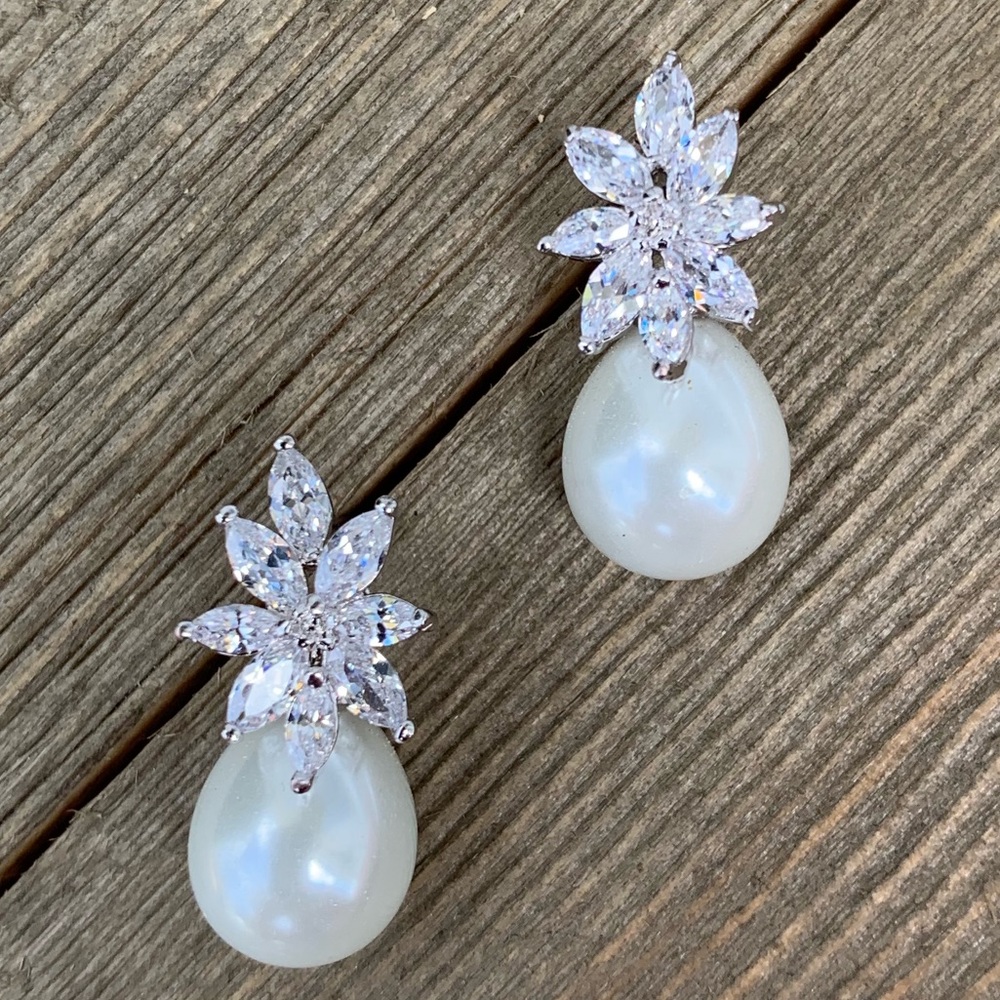 Petit Pearl and Cubic Zirconia Studs